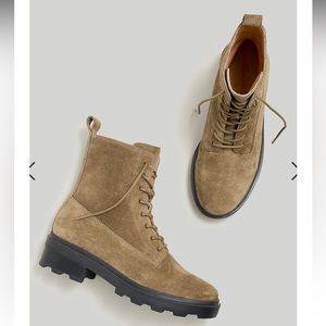 Madewell The Shelton Lace-Up Boot in Burnt Olive